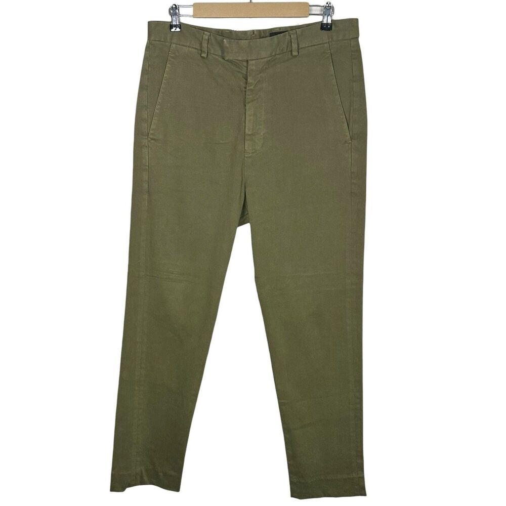 AG Adriano Goldschmied Pants Mens 32 Green High Rise Tweed Trousers Office
